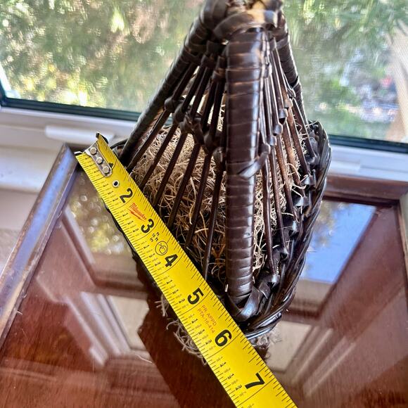 Vintage Wicker Birdhouse with Moss Fill – Hinged Opening – 11” Tall - Picture 15 of 15